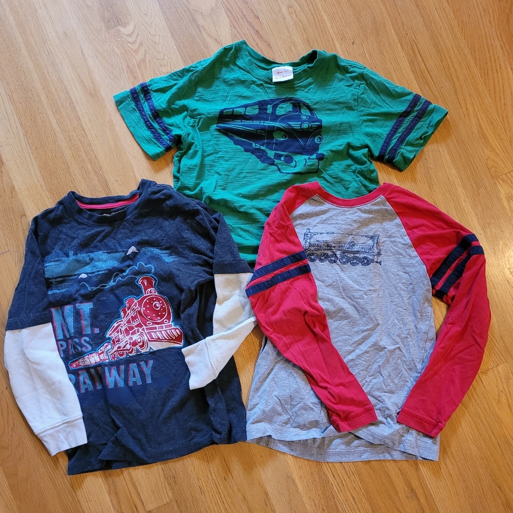 3 train shirts Hanna Andersson size 10